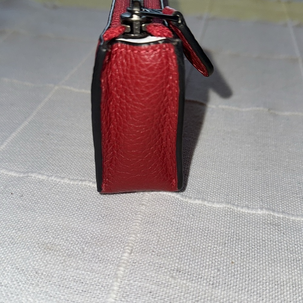 Coach Red Leather Zipper Pouch - Picture 6 of 7